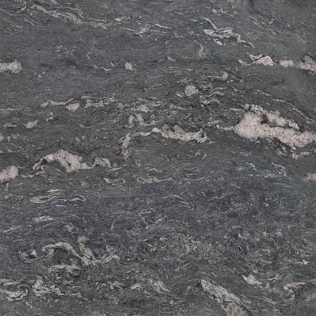 Dark grey engineered quartz surface with pale pink flecks